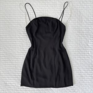 New Fame and Partners Plunging V Open Back Micro Mini Dress in Black Size 0